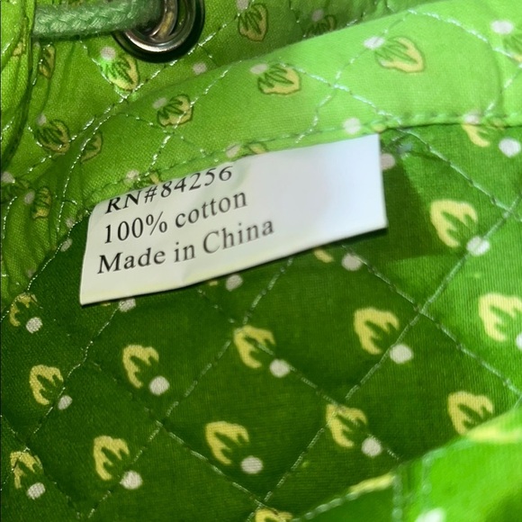 Vera Bradley Style Lime Green Backpack - Picture 6 of 8